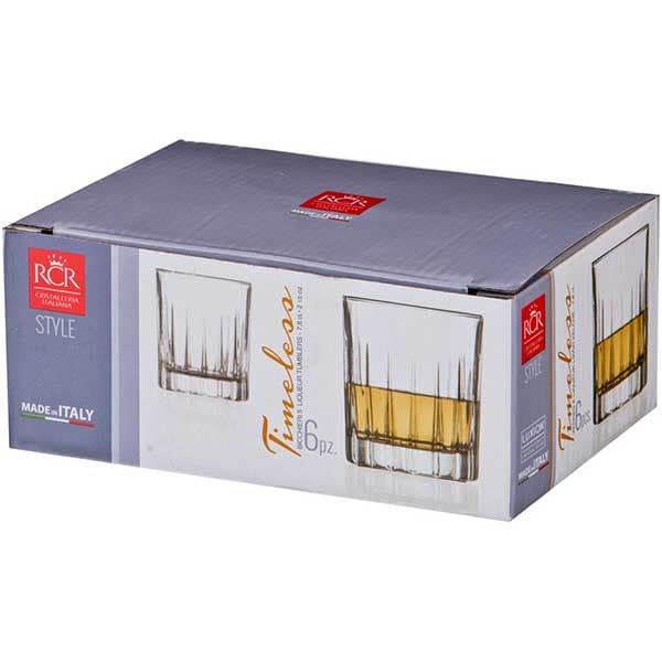 Set pahare lichior RCR CRISTALLERIA Timeless, 6 piese, 80 ml, sticla
