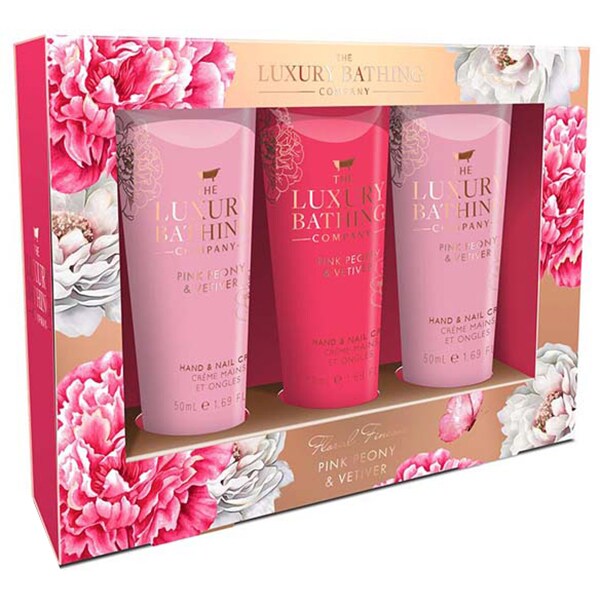 Set cadou THE LUXURY BATHING COMPANY Perfect Palms: Crema pentru maini si unghii, 3buc x 50ml