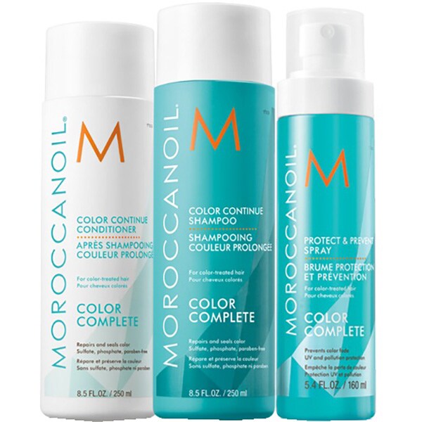 Set MOROCCANOIL Color Continue: Sampon, 250ml + Balsam de par, 250ml + Spray pentru par, 160ml