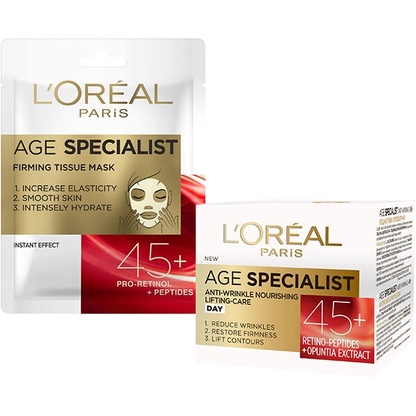 Set L'OREAL PARIS Age Specialist 45+: Crema de zi, 50ml + Masca de fata, 30g