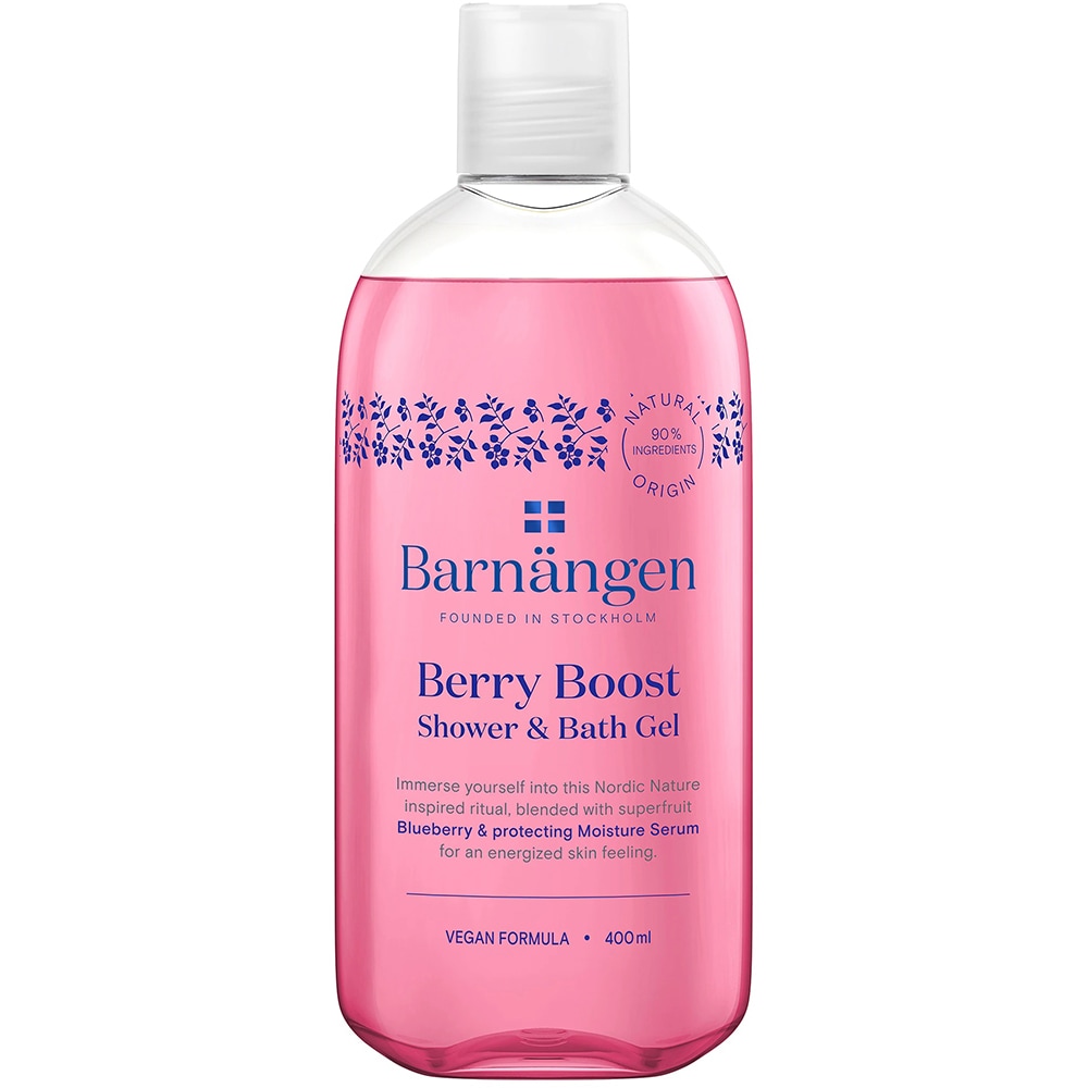Set cadou BARNANGEN: Gel de dus Berry Boost, 400ml + Crema de dus Nutritive, 400ml + Lotiune de corp Nutritive, 400ml