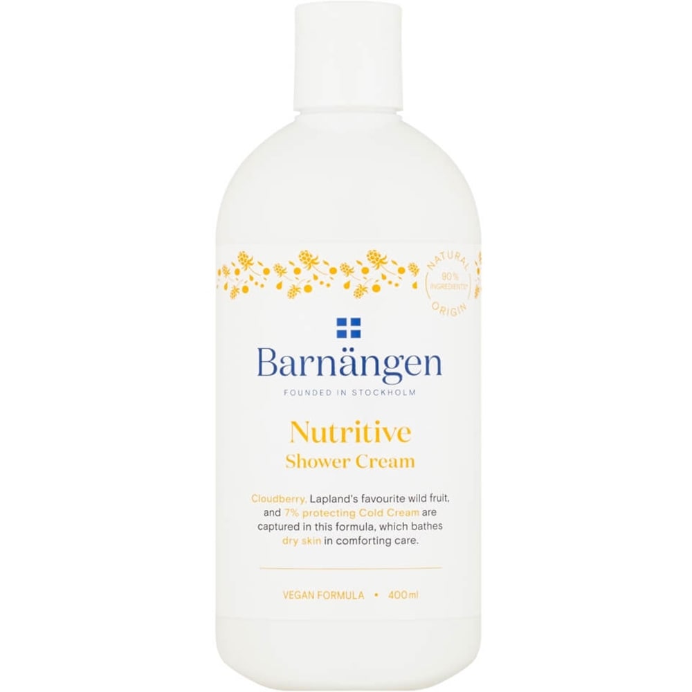 Set cadou BARNANGEN: Gel de dus Berry Boost, 400ml + Crema de dus Nutritive, 400ml + Lotiune de corp Nutritive, 400ml