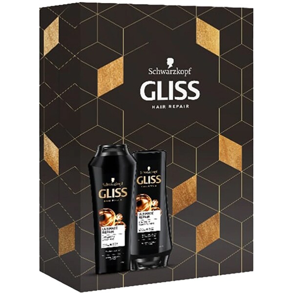 Set cadou GLISS Ultimate Repair: Sampon, 250ml + Balsam de par, 200ml