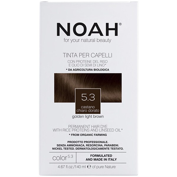 Pachet NOAH: Vopsea de par fara amoniac, 5.3 Saten auriu deschis, 2 buc + Sampon Color Save, 630ml
