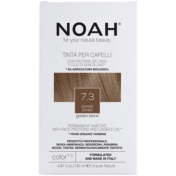 Pachet NOAH: Vopsea de par fara amoniac, 7.3 Blond auriu, 140ml, 2 buc + Sampon Color Save, 630ml