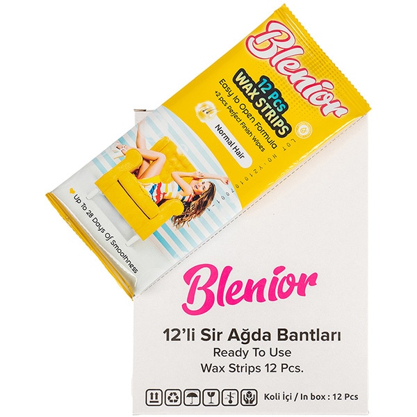 Benzi depilatoare ceara pentru intreg corpul BLENIOR Wax Strips, 12 benzi, 12 seturi