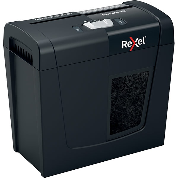 Distrugator documente manual REXEL SECURE X6, 6 coli, 10l, Cross-cut, negru