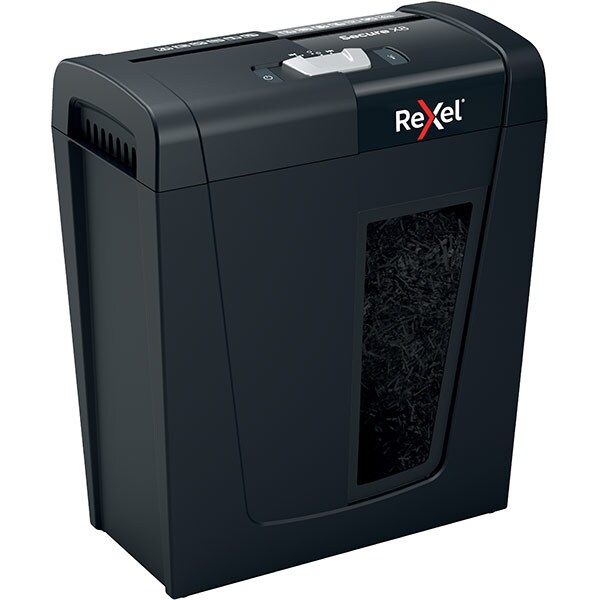 Distrugator documente manual REXEL SECURE X8, 8 coli, 14l, Cross-cut, negru