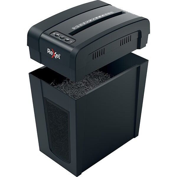 Distrugator documente manual REXEL SECUREX10 SLIM, 10 coli, 18l, Cross-cut, negru
