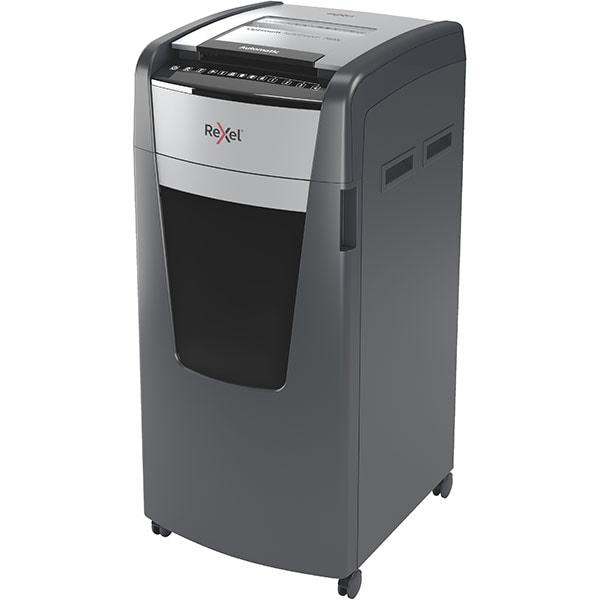 Distrugator documente automat REXEL OPTIMUM 750X, 750 coli, 140l, Cross-cut, negru-gri