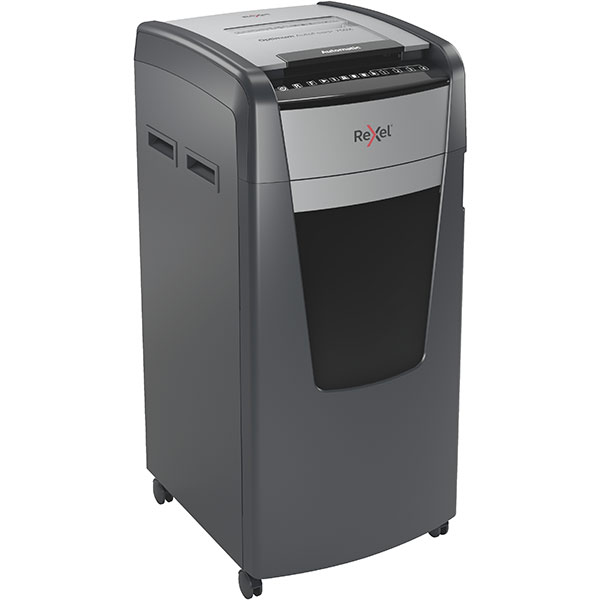 Distrugator documente automat REXEL OPTIMUM 750X, 750 coli, 140l, Cross-cut, negru-gri