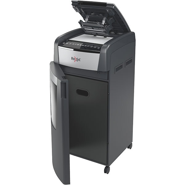 Distrugator documente automat REXEL OPTIMUM 750X, 750 coli, 140l, Cross-cut, negru-gri