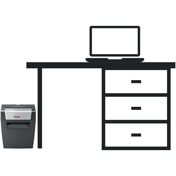 Distrugator documente manual REXEL MOMENTUM X406, 6 coli, 15l, Cross-cut, negru-gri