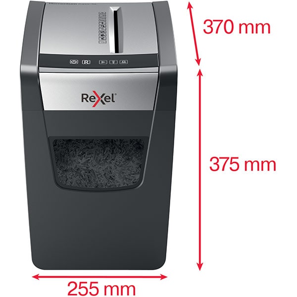 Distrugator documente manual REXEL MOMENTUM X410 SLIM, 10 coli, 23l, Cross-cut, negru-gri