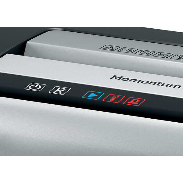 Distrugator documente manual REXEL MOMENTUM X410 SLIM, 10 coli, 23l, Cross-cut, negru-gri