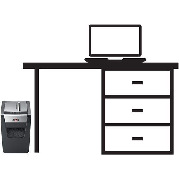 Distrugator documente manual REXEL MOMENTUM X410 SLIM, 10 coli, 23l, Cross-cut, negru-gri