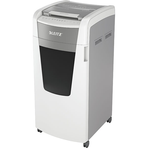 Distrugator documente automat LEITZ IQ OFFICE, 600 coli, 110l, Cross-cut, alb-gri