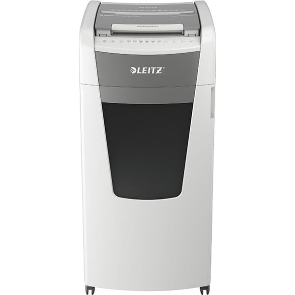 Distrugator documente automat LEITZ IQ OFFICE, 600 coli, 110l, Cross-cut, alb-gri