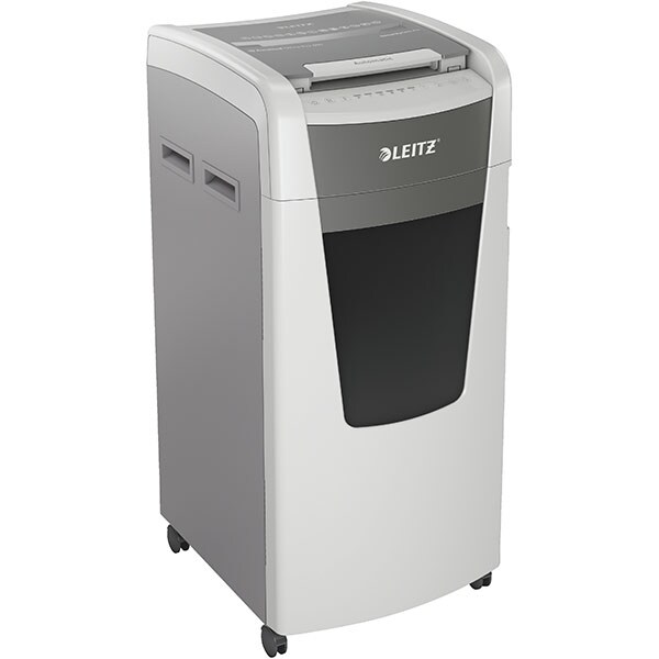 Distrugator documente automat LEITZ IQ OFFICE, 600 coli, 110l, Cross-cut, alb-gri