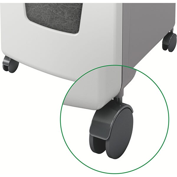 Distrugator documente automat LEITZ IQ OFFICE, 600 coli, 110l, Cross-cut, alb-gri