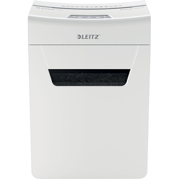 Distrugator documente manual LEITZ IQ PROTECT 10X, 10 coli, 18l, Cross-cut, alb-gri