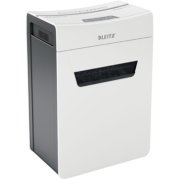 Distrugator documente manual LEITZ IQ PROTECT 10X, 10 coli, 18l, Cross-cut, alb-gri