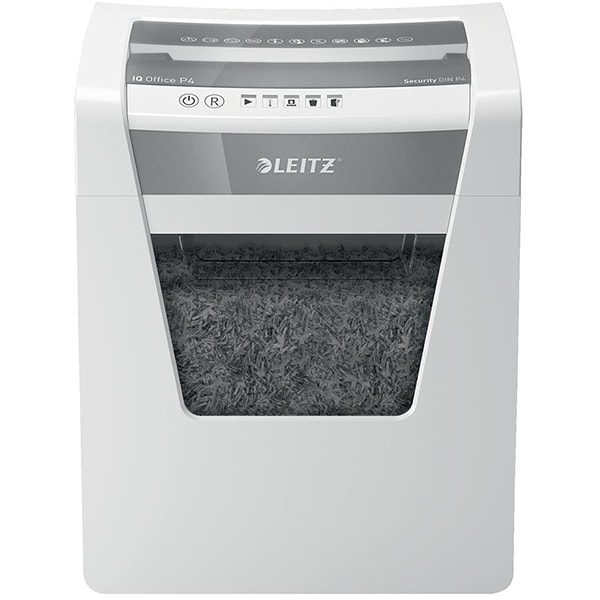 Distrugator documente manual LEITZ IQ Office P4, 15 coli, 23l, Cross-Cut, alb