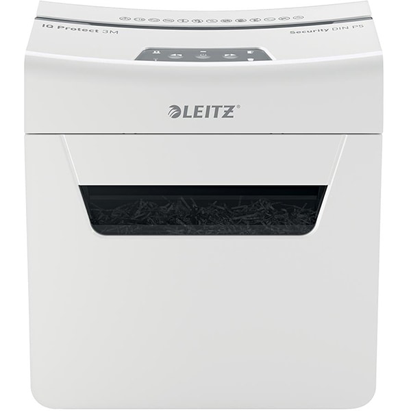 Distrugator documente manual LEITZ IQ Protect 3M P5, 3 coli, 10l, Micro-Cut, alb