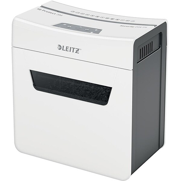 Distrugator documente manual LEITZ IQ Protect 3M P5, 3 coli, 10l, Micro-Cut, alb