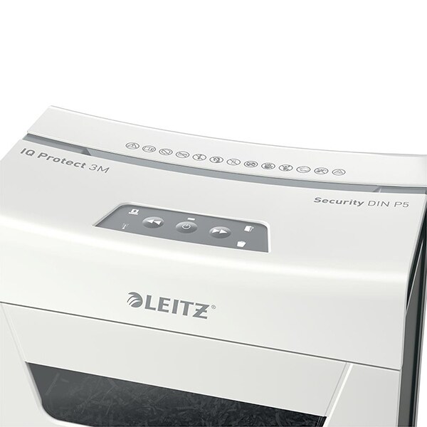 Distrugator documente manual LEITZ IQ Protect 3M P5, 3 coli, 10l, Micro-Cut, alb