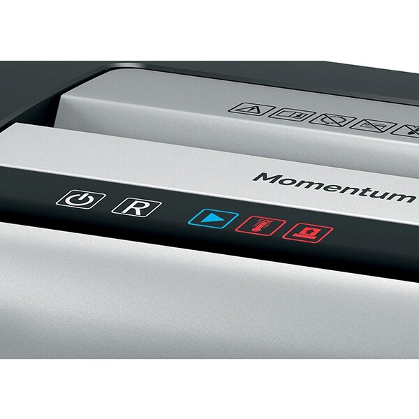 Distrugator documente manual REXEL Momentum X410 P4, 10 coli, 23l, Cross-Cut, negru
