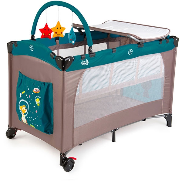 Patut JUJU Sleepy Baby - Space Doggy JU7950, 0 luni+, bej-turcoaz