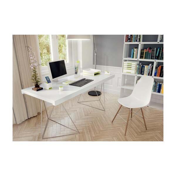 Suport accesorii birou LEITZ WOW, cu incarcator prin inductie, plastic, alb-verde