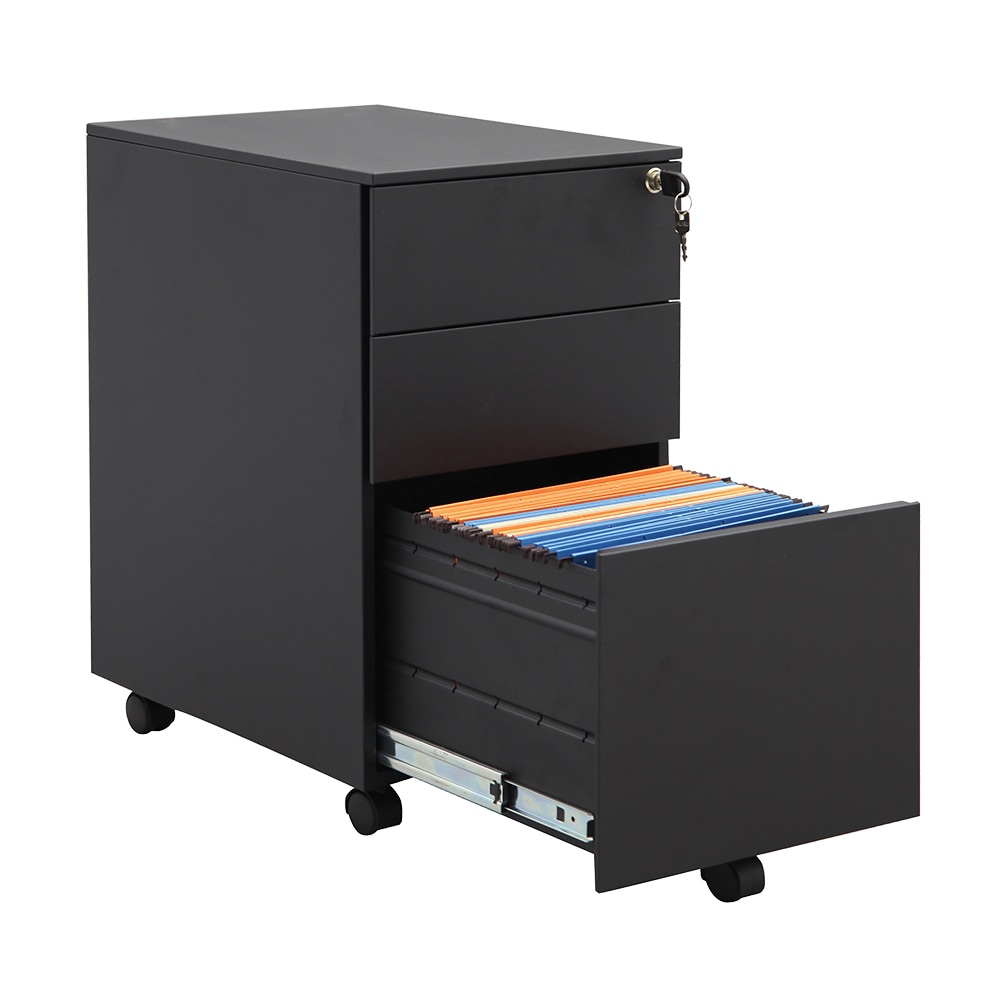 Dulap birou CEHA, metal, 3 sertare, negru