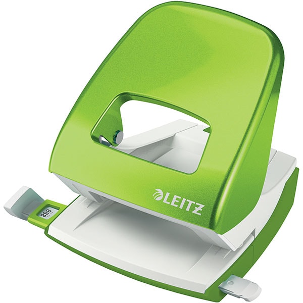 Perforator metalic LEITZ 5008, 30 coli, 2 perforatii, verde