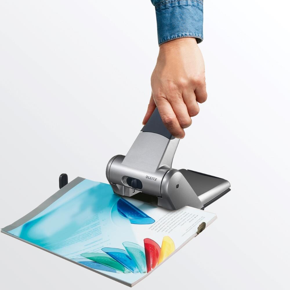 Perforator metalic LEITZ 5180, 65 coli, 2 perforatii, negru