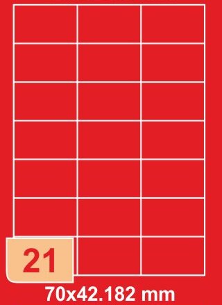 Etichete autoadezive RTC, A4, 70 x 42.18 mm, 2100 bucati, 100 coli/top