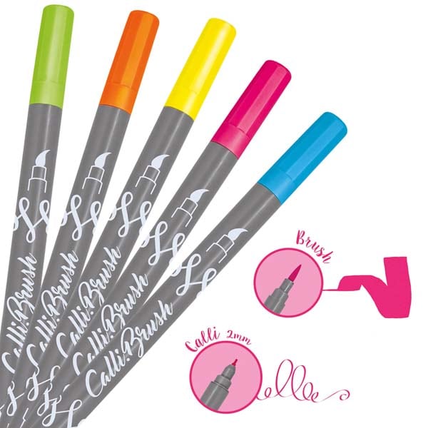 Set pixuri ONLINE Calli Brush, 5 bucati, multicolor