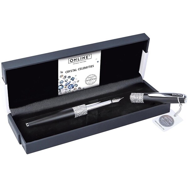 Stilou ONLINE Crystal Celebrites, cristale Swarovski, negru