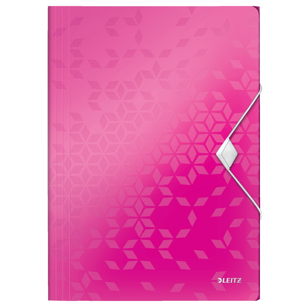 Mapa documente cu elastic LEITZ Wow, A4, polipropilena, roz metalizat