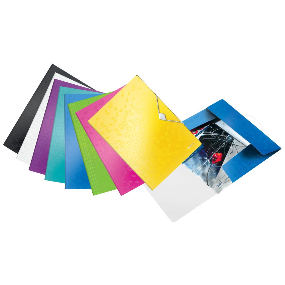 Mapa documente cu elastic LEITZ Wow, A4, polipropilena, roz metalizat