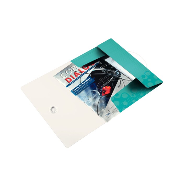 Mapa documente cu elastic LEITZ Wow, A4, polipropilena, turcoaz