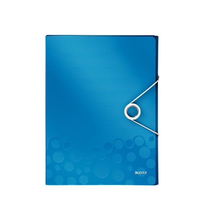 Mapa documente cu elastic LEITZ Wow, A4, polipropilena, albastru