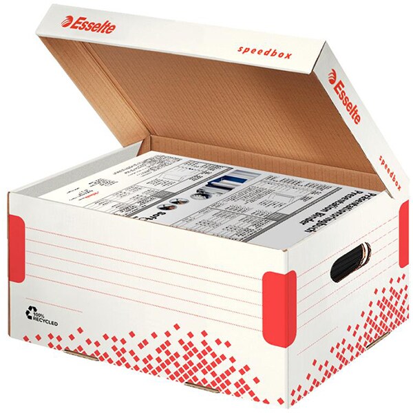 Cutie de arhivare ESSELTE Speedbox M, 367 x 325 x 263 mm, carton, 1 bucata, alb