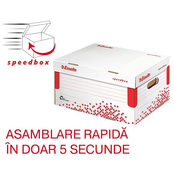 Cutie de arhivare ESSELTE Speedbox M, 367 x 325 x 263 mm, carton, 1 bucata, alb