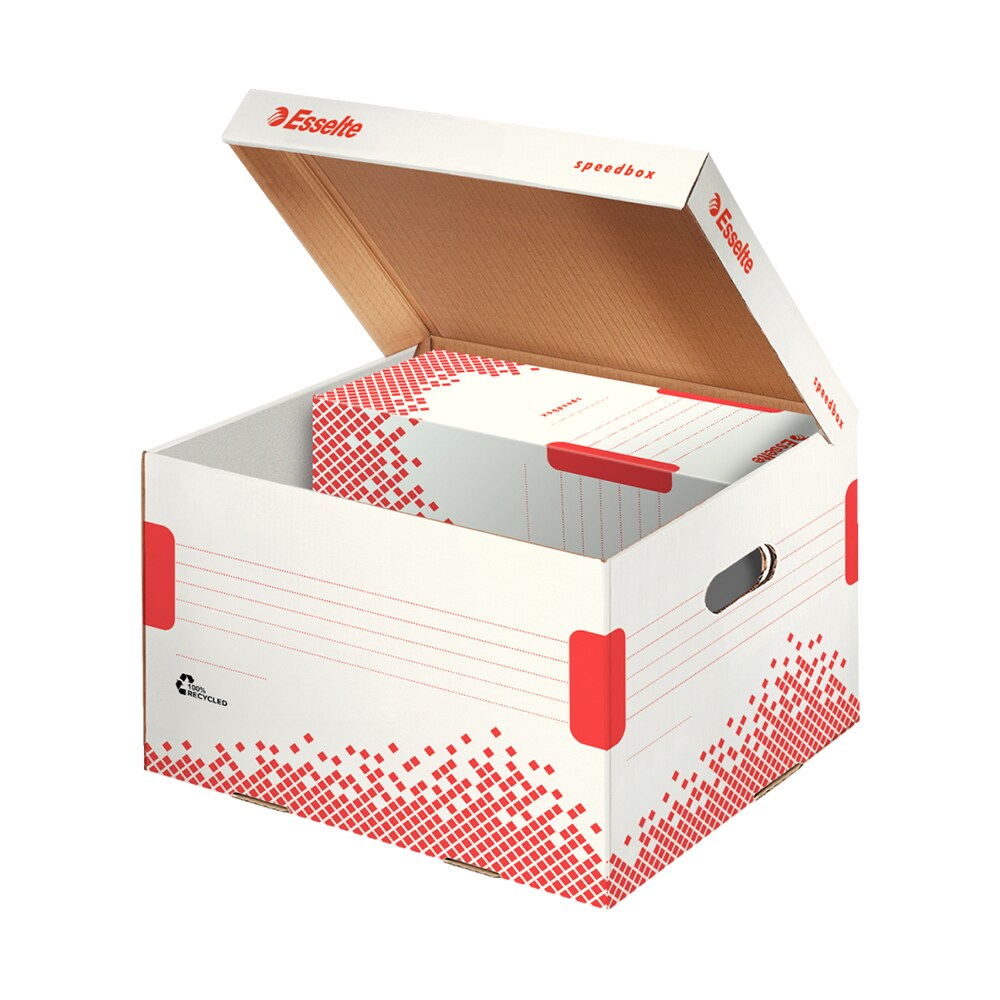 Cutie de arhivare ESSELTE Speedbox, 433 x 263 x 364 mm, carton, 1 bucata, alb
