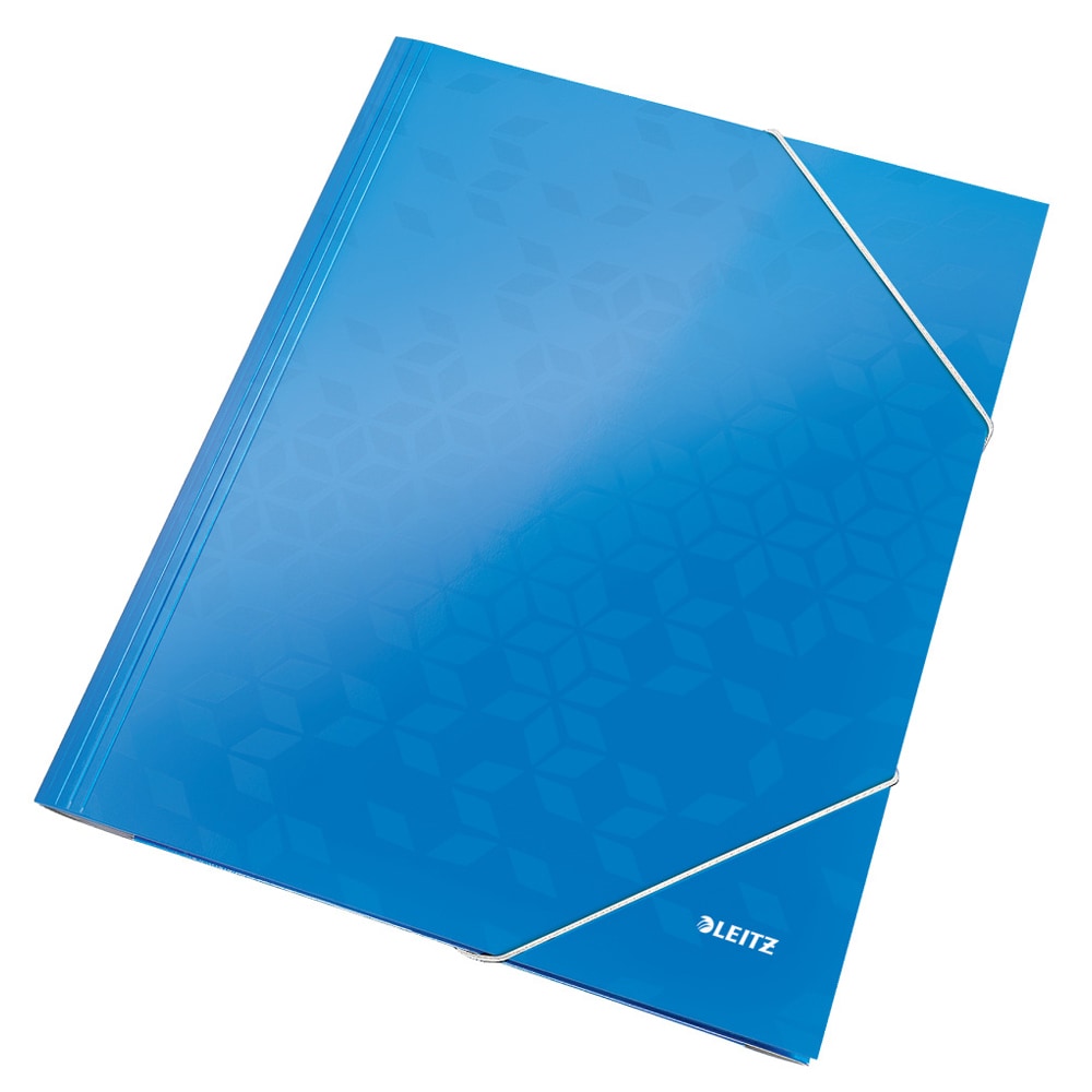 Mapa documente cu elastic LEITZ Wow, A4, carton, albastru