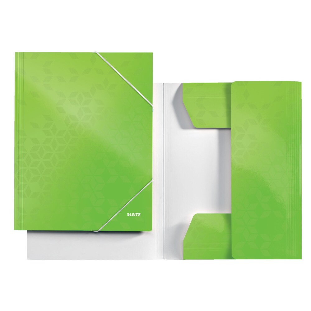 Mapa documente cu elastic LEITZ Wow, A4, carton, verde