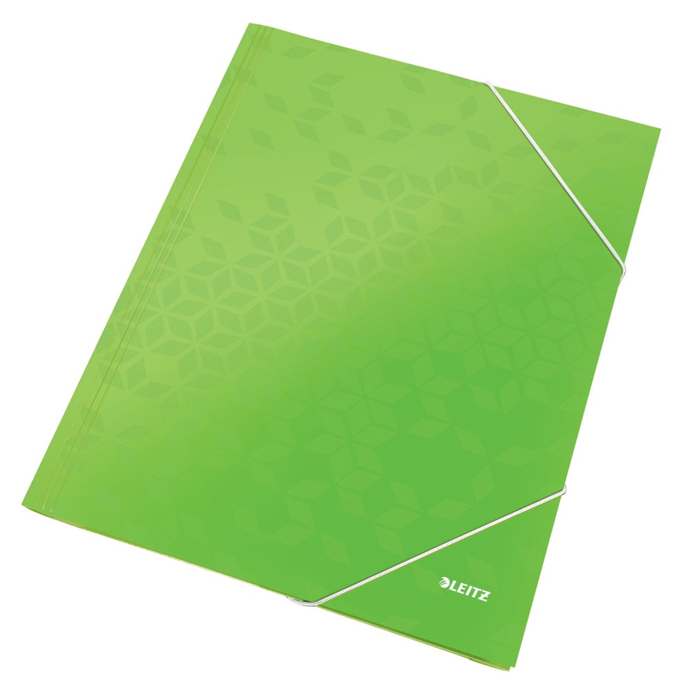 Mapa documente cu elastic LEITZ Wow, A4, carton, verde