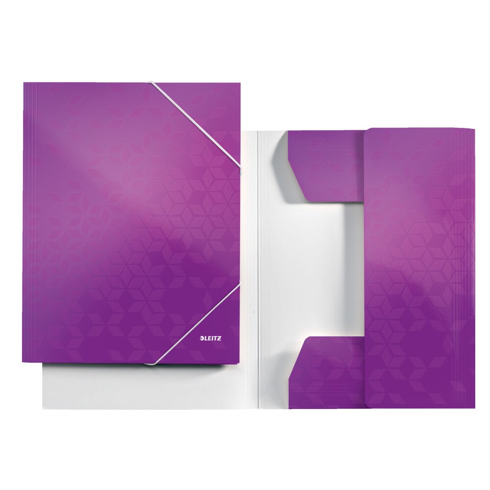 Mapa documente cu elastic LEITZ Wow, A4, carton, mov